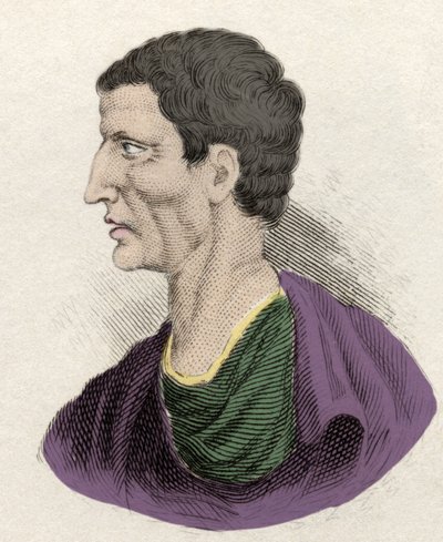 Reprezentacja rzymskiego polityka Lucjusza Korneliusza Sulli (przewodniczący lub przewodniczący) (138-68 p.n.e.). Rycina XIX wieku. autorstwa Unknown artist
