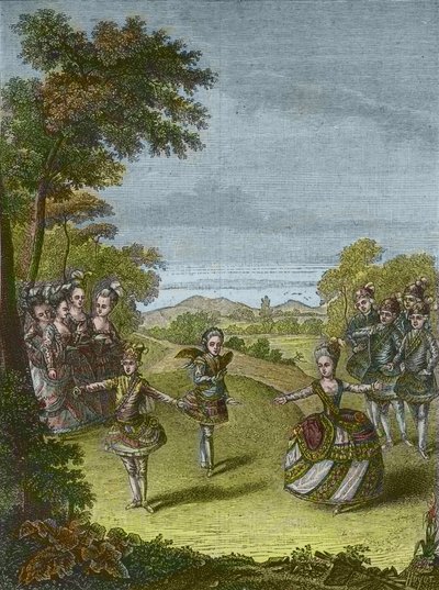 Przedstawienie baletu "Triumf miłości" Christopha Willibalda Glucka w Schonbrunn, Wiedeń 1865 (rycina) autorstwa Unknown Artist