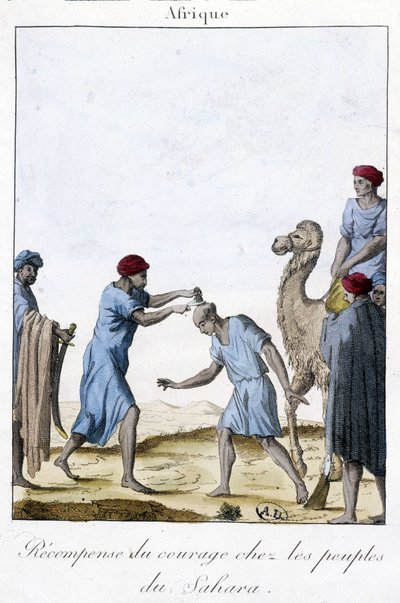 Nagroda za odwagę wśród ludów Sahary - Grawerowanie autorstwa Unknown artist