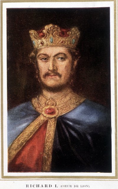 Richard I Heart of Lion - z ryciny British Museum autorstwa Unknown artist