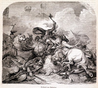 Ryszarda w Palestynie. Ilustracja w „Historii papieży, królów, królowych, cesarzy przez wieki” Maurice Lachatre 1857 autorstwa Unknown artist