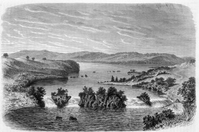 Wodospad Ripon, Nil wychodzący z Jeziora Wiktorii - w „”Tour du Monde” autorstwa Unknown artist
