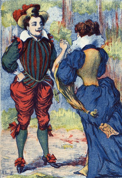 Riquet a la Houppe staje się przystojnym dżentelmenem. Anonimowa ilustracja do „Riquet a la houppe”, opowiadania Charlesa Perraulta (1628-1703), francuskiego pisarza. Zdjęcia Marcel Vagne, Jarville Nancy, bez daty (koniec XIX wieku). autorstwa Unknown artist