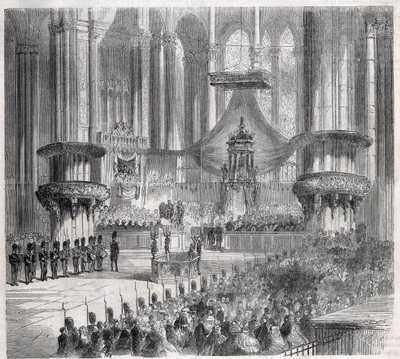 Risorgimento - Obchody Te Deum w katedrze w Mediolanie w obecności królów Włoch i Francji autorstwa Unknown artist
