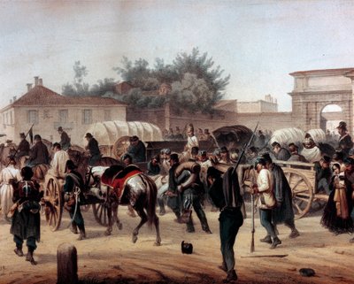 Risorgimento: The Five Days of Milan (Cinque giornate di Milano) (18-22 marca 1848): to jeden z pierwszych epizodów rewolucji 1848 (część pierwszej włoskiej wojny o niepodległość), w której powstali mediolańczycy powstańczy ludność przeciwko autorstwa Unknown artist