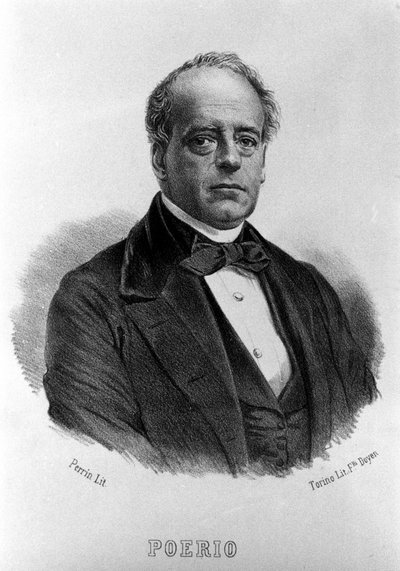 Risorgimento: portret Carlo Poerio (1803-1867), włoskiego rewolucjonisty. Grawerowanie XIX wieku. autorstwa Unknown artist