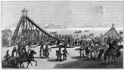 Kolejka górska w Rosji ze starego oryginalnego rysunku Sauerweida. w naturze. Przegląd nauk i ich zastosowań w sztuce i przemyśle.” 1888 autorstwa Unknown artist
