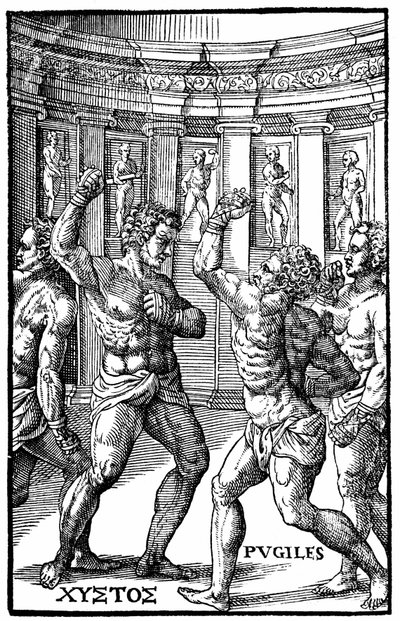 Rzymscy zapaśnicy - w "Hieronymi Mercurialis de Arte Gymnastica", wydanie weneckie autorstwa Unknown artist