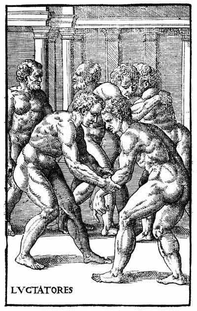 Zapaśnicy rzymscy - w "Hieronymi Mercurialis de Arte Gymnastica", wydanie weneckie autorstwa Unknown artist