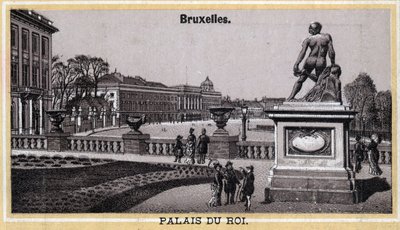 Pałac Królewski w Brukseli, Belgia. Chromolitografia z końca XIX wieku. autorstwa Unknown artist