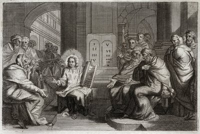 Biblia Royaumont, Nowy Testament: Jezus w świątyni wśród lekarzy. autorstwa Unknown artist