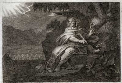 Biblia Royaumont, Nowy Testament: Ewangelista św. Jan z orłem. Ilustracja z 1811 roku. autorstwa Unknown artist