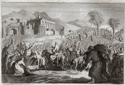 Biblia Royaumont, Nowy Testament: Triumf Jezusa Chrystusa. Wejście Jezusa do Jerozolimy. Ilustracja z 1811 roku. autorstwa Unknown artist