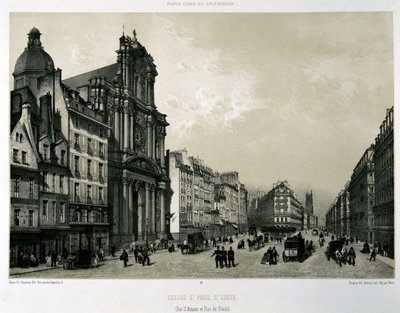 Rue Saint-Antoine i de Rivoli, kościoły Saint-Paul i Saint-Louis autorstwa Unknown artist