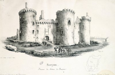 Ruiny zamku Sucinio w Sarzeau (Morbihan) - grawer autorstwa Unknown artist