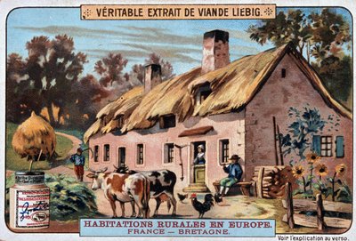 Wiejskie osiedle Bretanii - chromo. Liebig, t. 1895 autorstwa Unknown artist