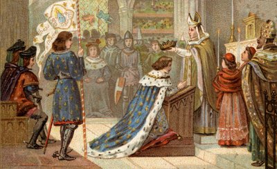 Sacre of Charles VII (1403-1461) w katedrze w Reims (17 lipca autorstwa Unknown artist