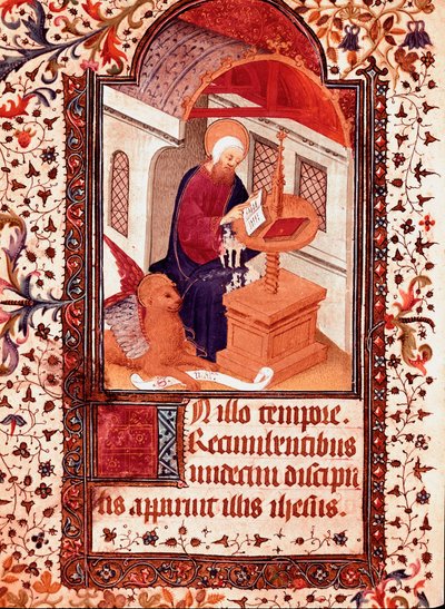 Miniatura św. Marka z „Godziny Edwarda I (Duarte) Portugalii (1391-1438)” XV-wieczna Lizbona, Torre do Tombo autorstwa Unknown artist