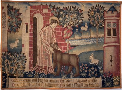 Święty Vaast i Niedźwiedź. Św. Vaast, Św. Gobelin, druga połowa XV wieku. Muzeum Sztuk Pięknych w Arras autorstwa Unknown artist