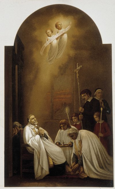 Św. Wincenty a Paulo w ekstazie z aniołami - obraz z XIX wieku. autorstwa Unknown artist