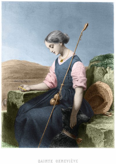Święta Genevieve, patronka Paryża. autorstwa Unknown artist