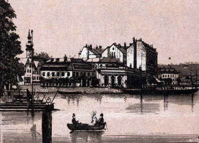 Region Salzkammergut, Austria: widok na kasyno w Gmunden. w „” Świat ilustruje 168 odsłon”” Niedatowany (koniec XIX wieku) autorstwa Unknown artist