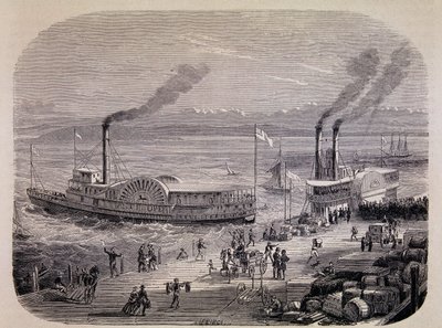 Doki i łodzie z kołem wiosłowym w San Francisco (Kalifornia) - w „Tour du Monde” autorstwa Unknown artist