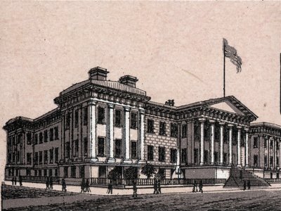 San Francisco, USA: widok Mennicy Oddziału Stanów Zjednoczonych. w „” Świat ilustruje 168 odsłon”” Niedatowany (koniec XIX wieku) autorstwa Unknown artist