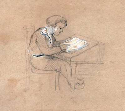 Uczeń w pracy. (rysunek, ok. 1830) autorstwa Unknown artist