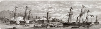 Druga wojna o niepodległość Włoch, kampania włoska 1859: Napoleon III (1808-1873) w Porcie Genów 12.05.1859 - Przybycie Francuzów do Genui, 12 maja autorstwa Unknown artist
