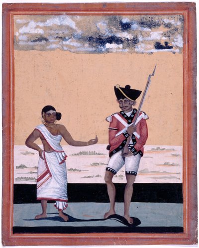 Sepoy z piechoty Indian Madras i jego żona autorstwa Unknown artist
