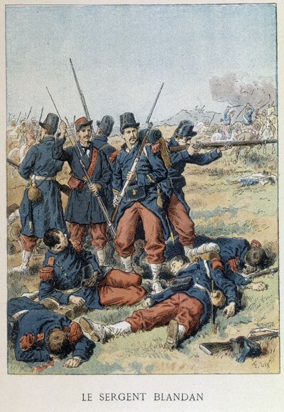 Sierżant Blandan zmarł podczas podboju Algierii w 1842 roku - w „Histoire de France”” autorstwa Unknown artist