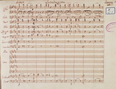 Strona z nutami Idomenee, króla Krety, opera Mozarta, wersja Lichtenthal (1843) autorstwa Unknown artist