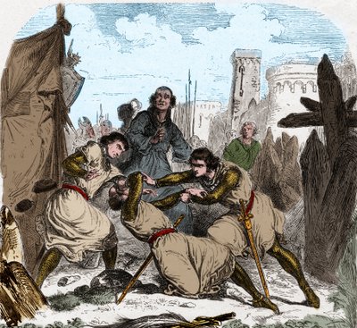 Szymon IV z Montfort zmarł (1150-1218) francuski arystokrata w siedzibie Tuluzy w 1218 roku. autorstwa Unknown artist