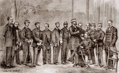 Sir James Hope Grant (1808-1875), brytyjski żołnierz i jego sztab podczas drugiej wojny opiumowej, która trwała od 1856 do 1860 roku. autorstwa Unknown artist