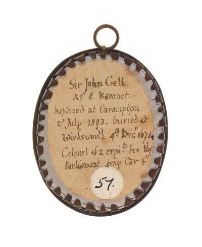 Sir John Gell 1650 ok. (miniatura na metalu) autorstwa Unknown artist
