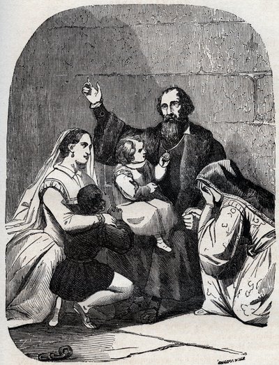 Sir Thomas More (Morus) (1478-1535) i jego córka Margaret i dzieci w więzieniu autorstwa Unknown artist