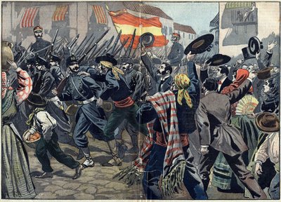 Wojna hiszpańsko-amerykańska lub wojna kubańska o niepodległość (1868-1898) między Hiszpanią a Ameryką Północną autorstwa Unknown artist