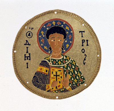 Św. Demetriusz - w „Historii i zabytkach bizantyjskich emalii” N. Kondakowa. Chromolitografia 1892. autorstwa Unknown artist