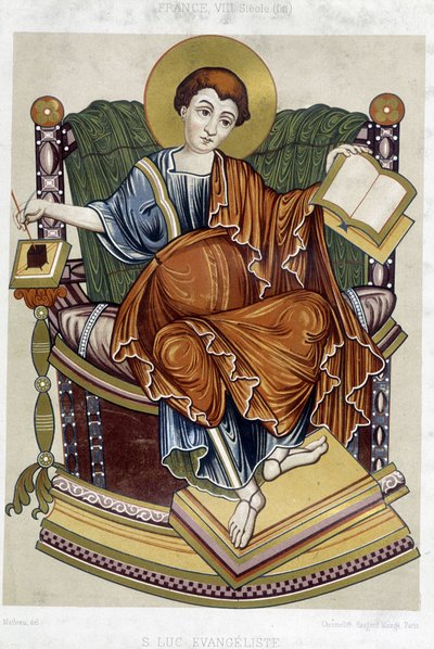 Ewangelista św Łukasza - chromo. XIX w. z dokumentu z VIII w. autorstwa Unknown artist
