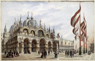 Bazylika św. Marka - w „Albumie głównych widoków Wenecji”, il. przez Marco Moro, wyd. Gio Brizeghel, v.1840 autorstwa Unknown artist