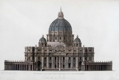 Bazylika św. Piotra w Rzymie do Watykanu (San Pietro in Vaticano). W „”Stary i nowoczesny kostium”” 1819-1820, autorstwa Julesa Ferrario. autorstwa Unknown artist