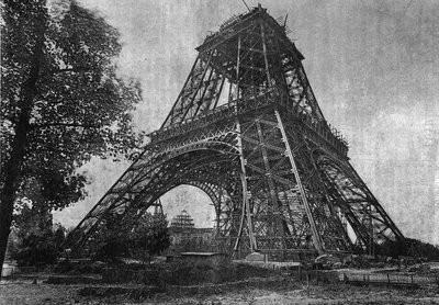 Stan wieży Eiffla w lipcu 1888 r. w „Gazecie Młodzieży” z 1888 r. autorstwa Unknown artist