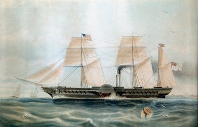 Parowiec British Queen w 1840 (druk XIX wieku) autorstwa Unknown artist