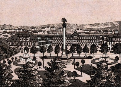 Stuttgart, Niemcy: widok na nowy zamek (nowy zamek). w „” Świat ilustruje 168 odsłon”” Niedatowany (koniec XIX wieku) autorstwa Unknown artist