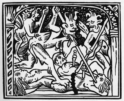 Na! na! Diabły! sus demony! w „”Wielkim kalendarzu i kompoście pasterzy””, Lyon autorstwa Unknown artist