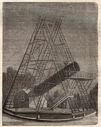 Teleskop Williama Herschela (Friedrich Wilhelm Herschel autorstwa Unknown artist