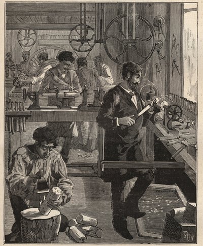 The Art of Tour: Warsztaty Turnera na drewnie. Grawer z 1885 roku w „Les arts et metiers illustres” Adolphe BITARD. autorstwa Unknown artist
