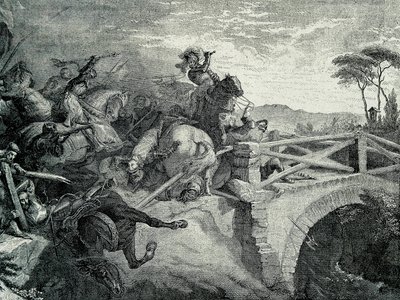 Bitwa pod Garigliano (Garellano) między Francuzami a Hiszpanami podczas III wojny włoskiej, 29 grudnia 1503 .: Gonzalo Fernandez De Cordoba zwany El Gran Capitan autorstwa Unknown artist