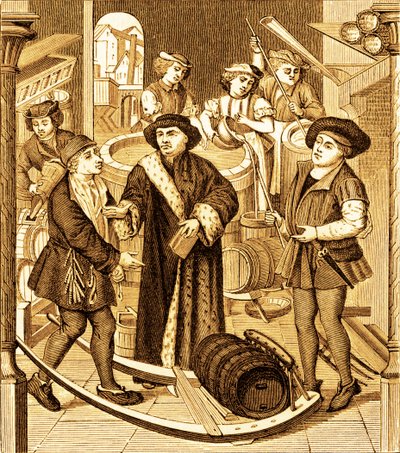 Biskup Tournai otrzymujący dziesięcinę z piwa w tournai autorstwa Unknown artist